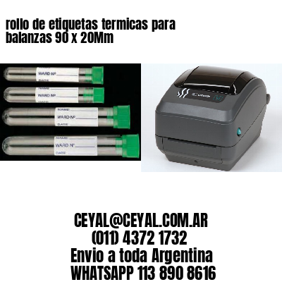 rollo de etiquetas termicas para balanzas 90 x 20Mm