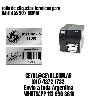 rollo de etiquetas termicas para balanzas 90 x 80Mm