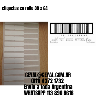 etiquetas en rollo 38 x 64