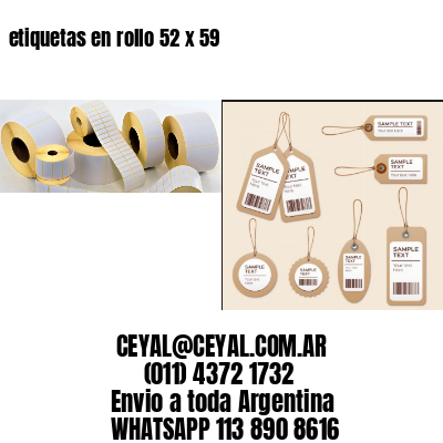 etiquetas en rollo 52 x 59