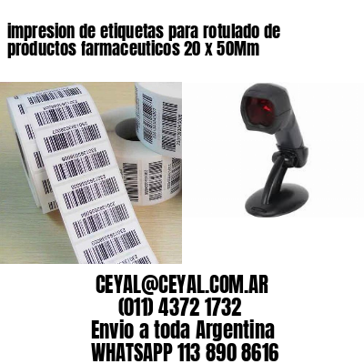 impresion de etiquetas para rotulado de productos farmaceuticos 20 x 50Mm