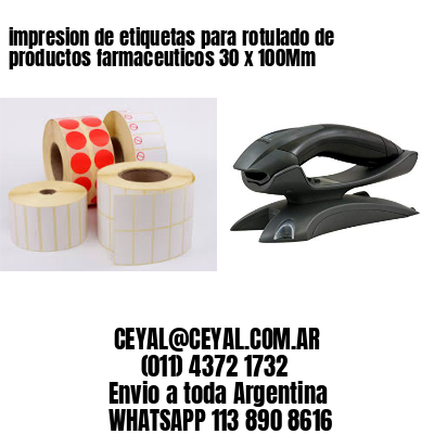 impresion de etiquetas para rotulado de productos farmaceuticos 30 x 100Mm