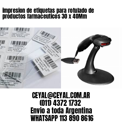 impresion de etiquetas para rotulado de productos farmaceuticos 30 x 40Mm