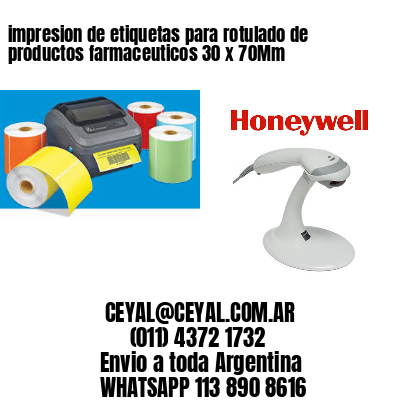 impresion de etiquetas para rotulado de productos farmaceuticos 30 x 70Mm
