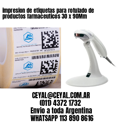 impresion de etiquetas para rotulado de productos farmaceuticos 30 x 90Mm