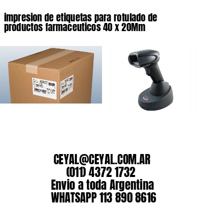 impresion de etiquetas para rotulado de productos farmaceuticos 40 x 20Mm