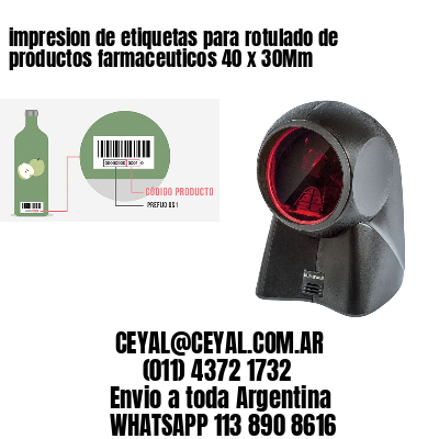 impresion de etiquetas para rotulado de productos farmaceuticos 40 x 30Mm