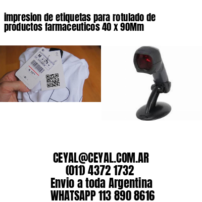 impresion de etiquetas para rotulado de productos farmaceuticos 40 x 90Mm