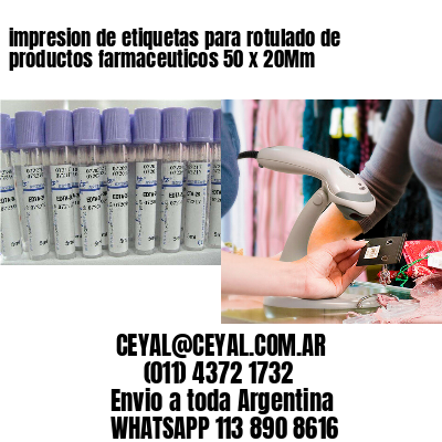 impresion de etiquetas para rotulado de productos farmaceuticos 50 x 20Mm
