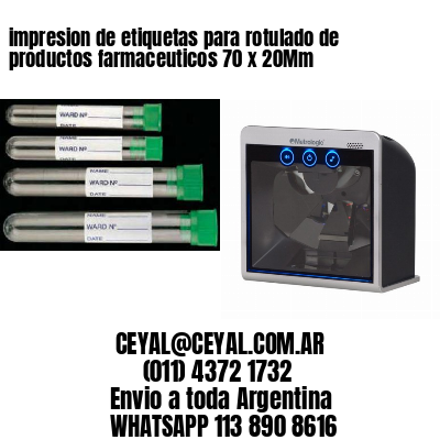 impresion de etiquetas para rotulado de productos farmaceuticos 70 x 20Mm
