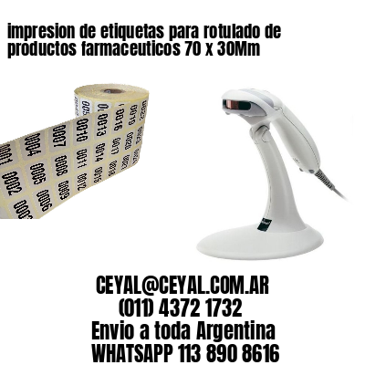 impresion de etiquetas para rotulado de productos farmaceuticos 70 x 30Mm