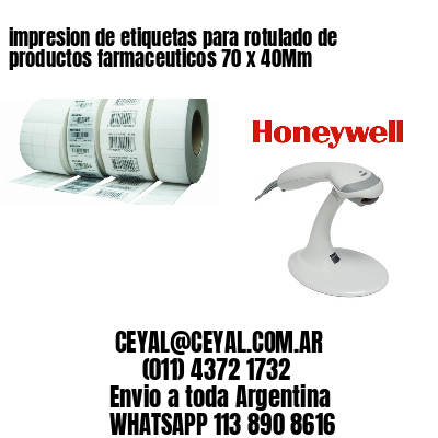 impresion de etiquetas para rotulado de productos farmaceuticos 70 x 40Mm