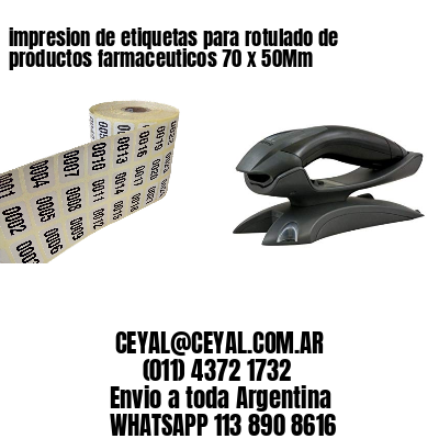 impresion de etiquetas para rotulado de productos farmaceuticos 70 x 50Mm