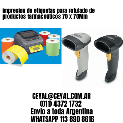 impresion de etiquetas para rotulado de productos farmaceuticos 70 x 70Mm