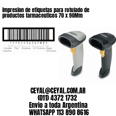 impresion de etiquetas para rotulado de productos farmaceuticos 70 x 90Mm