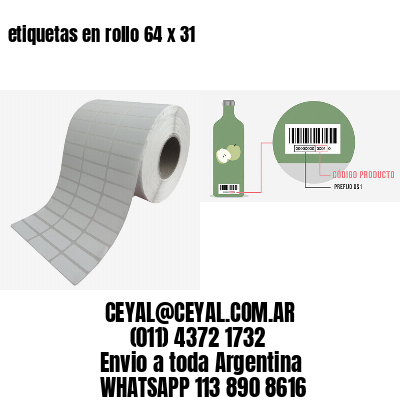 etiquetas en rollo 64 x 31
