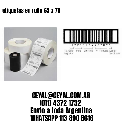 etiquetas en rollo 65 x 70