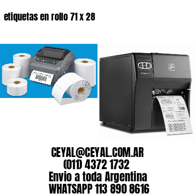 etiquetas en rollo 71 x 28