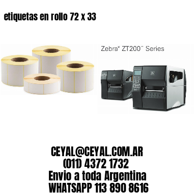 etiquetas en rollo 72 x 33