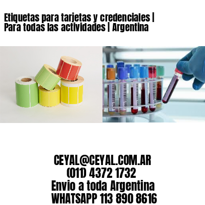 Etiquetas para tarjetas y credenciales | Para todas las actividades | Argentina