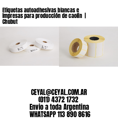Etiquetas autoadhesivas blancas e impresas para producción de caolín  | Chubut