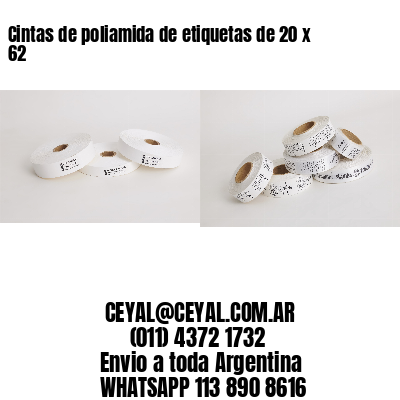 Cintas de poliamida de etiquetas de 20 x 62