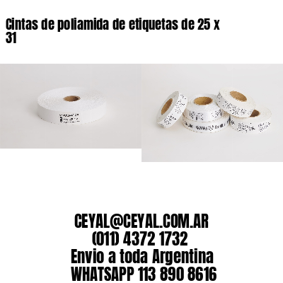 Cintas de poliamida de etiquetas de 25 x 31