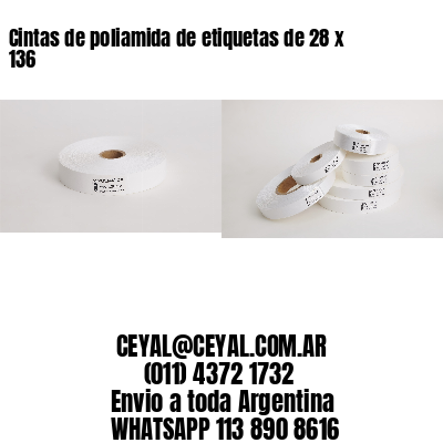 Cintas de poliamida de etiquetas de 28 x 136