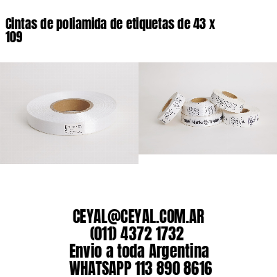 Cintas de poliamida de etiquetas de 43 x 109