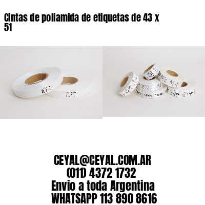 Cintas de poliamida de etiquetas de 43 x 51