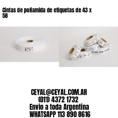 Cintas de poliamida de etiquetas de 43 x 58