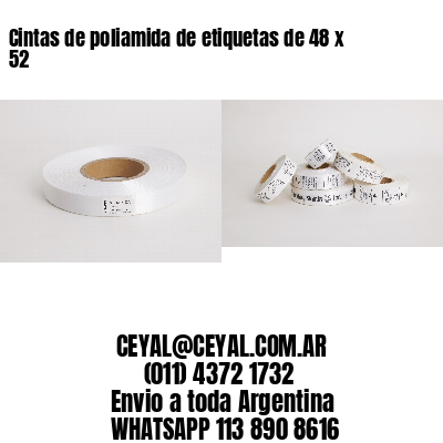 Cintas de poliamida de etiquetas de 48 x 52