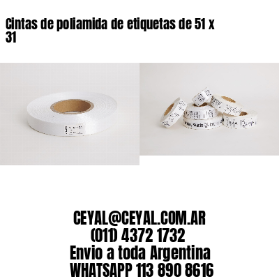 Cintas de poliamida de etiquetas de 51 x 31
