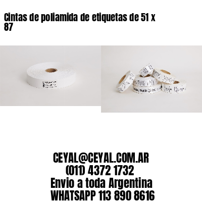 Cintas de poliamida de etiquetas de 51 x 87