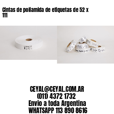 Cintas de poliamida de etiquetas de 52 x 111