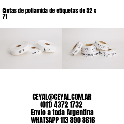 Cintas de poliamida de etiquetas de 52 x 71