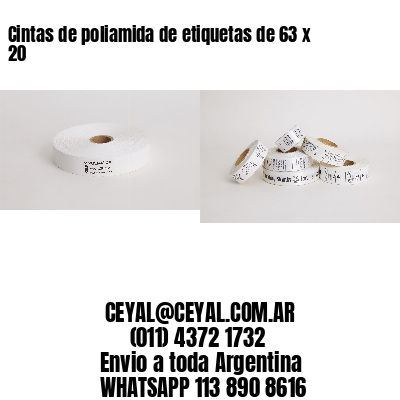 Cintas de poliamida de etiquetas de 63 x 20