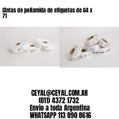 Cintas de poliamida de etiquetas de 64 x 71