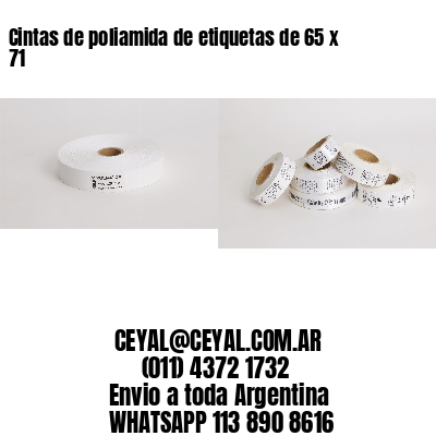 Cintas de poliamida de etiquetas de 65 x 71