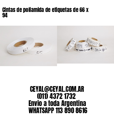 Cintas de poliamida de etiquetas de 66 x 94