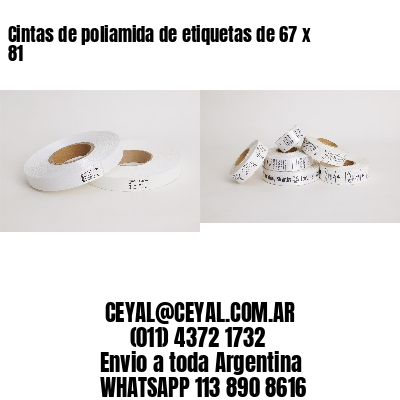 Cintas de poliamida de etiquetas de 67 x 81