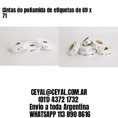 Cintas de poliamida de etiquetas de 69 x 71
