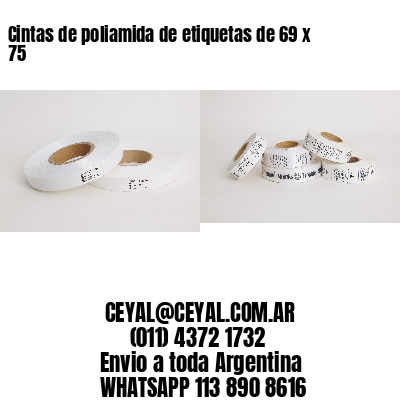 Cintas de poliamida de etiquetas de 69 x 75