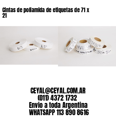 Cintas de poliamida de etiquetas de 71 x 21