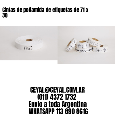 Cintas de poliamida de etiquetas de 71 x 30