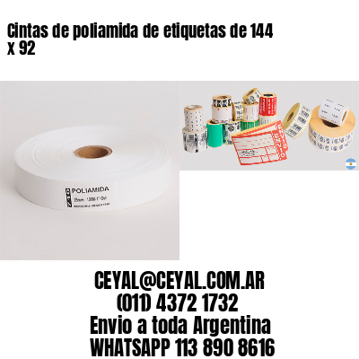 Cintas de poliamida de etiquetas de 144 x 92