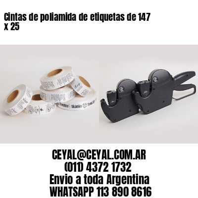 Cintas de poliamida de etiquetas de 147 x 25