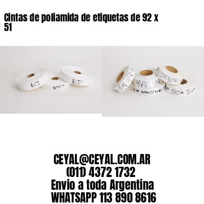 Cintas de poliamida de etiquetas de 92 x 51