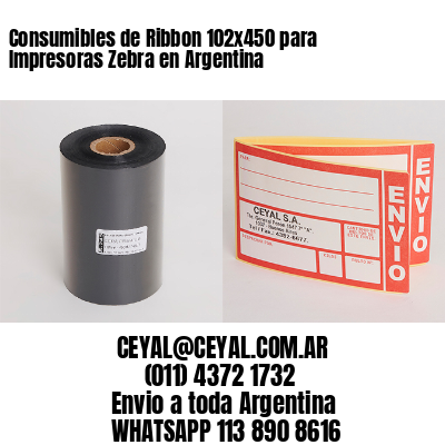 Consumibles de Ribbon 102×450 para Impresoras Zebra en Argentina