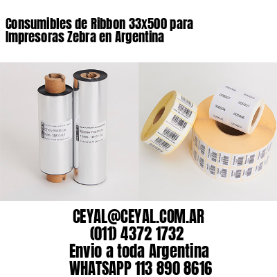 Consumibles de Ribbon 33×500 para Impresoras Zebra en Argentina